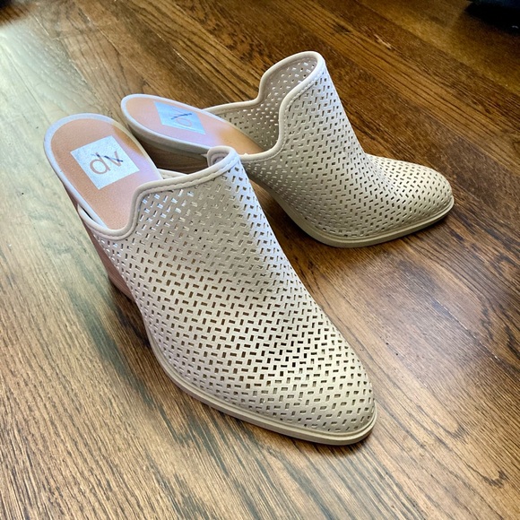 DV by Dolce Vita Shoes - DV by Dolce Vita Kenli Women's Tan Perforated Mule Heels